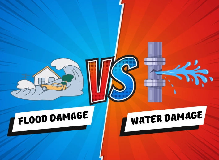 Flooding vs. water pipe damage