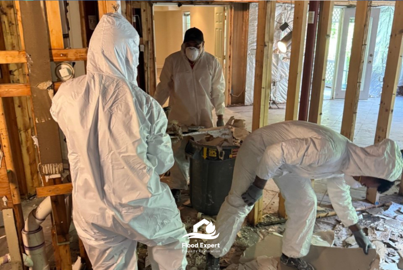 Flood Expert's professionals in restoration process