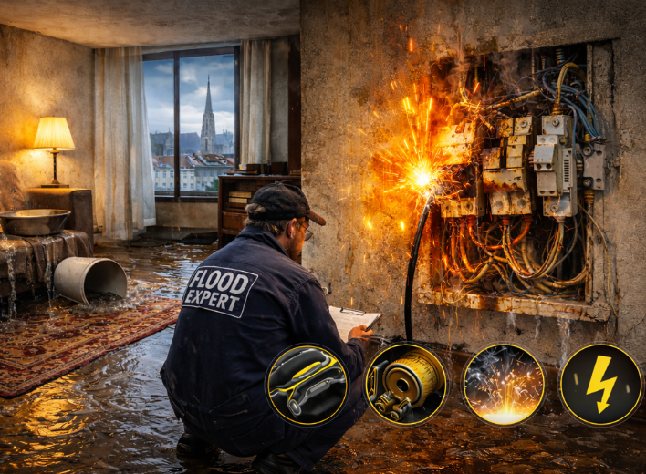 Hidden Dangers Expert fixing a household electrical short circuit