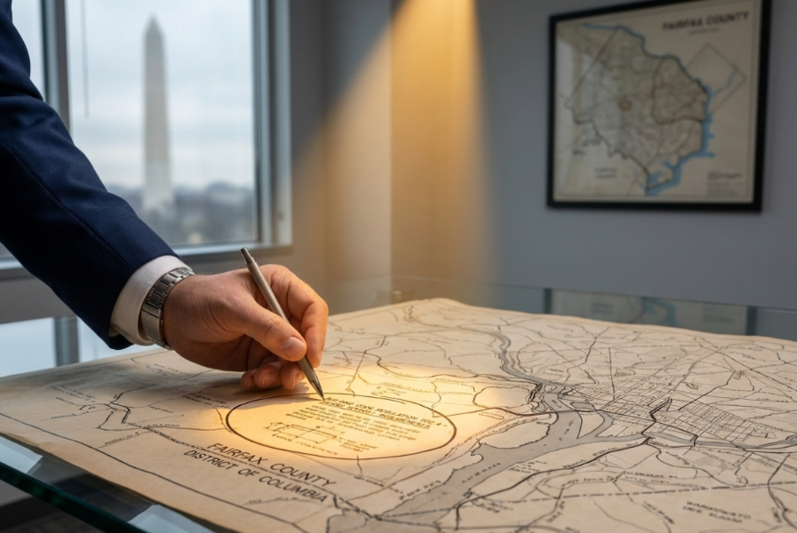 ServingFairfax Highlighting on Fairfax old map