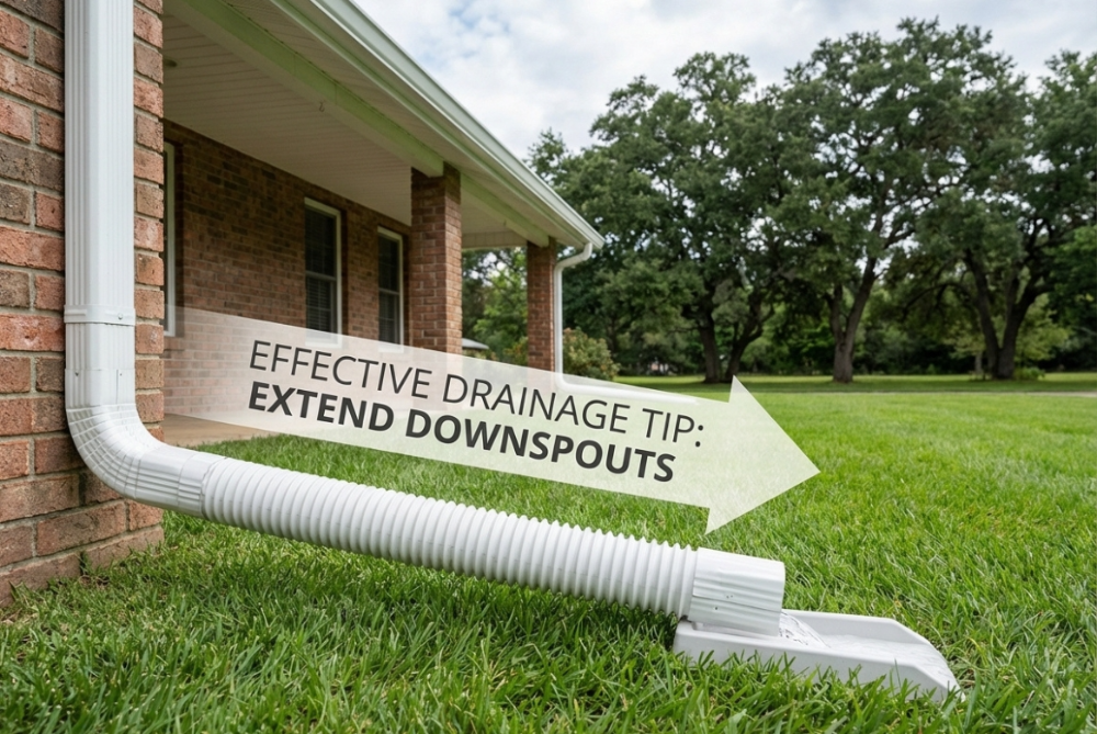 Gutters and Downspouts Gutters in the yard