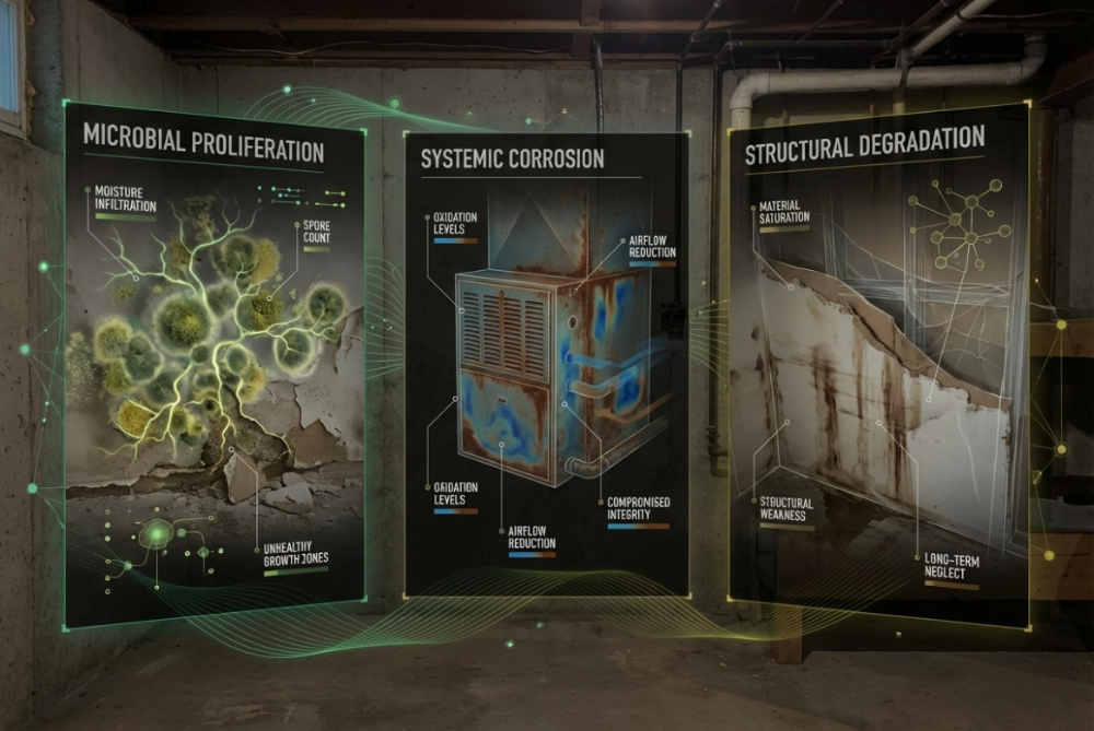 More Than Water Damage Basement flooding causes structural and health damage